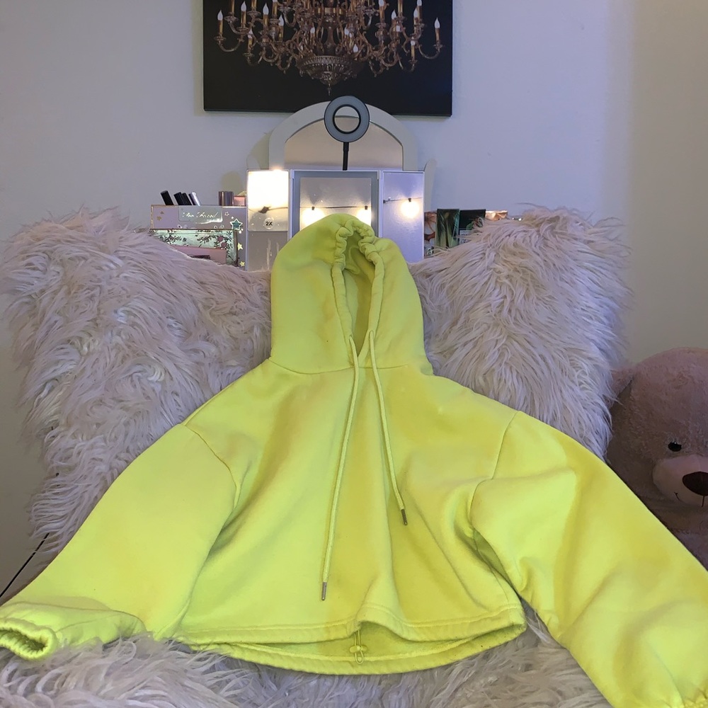 Neon Cropped Hoodie